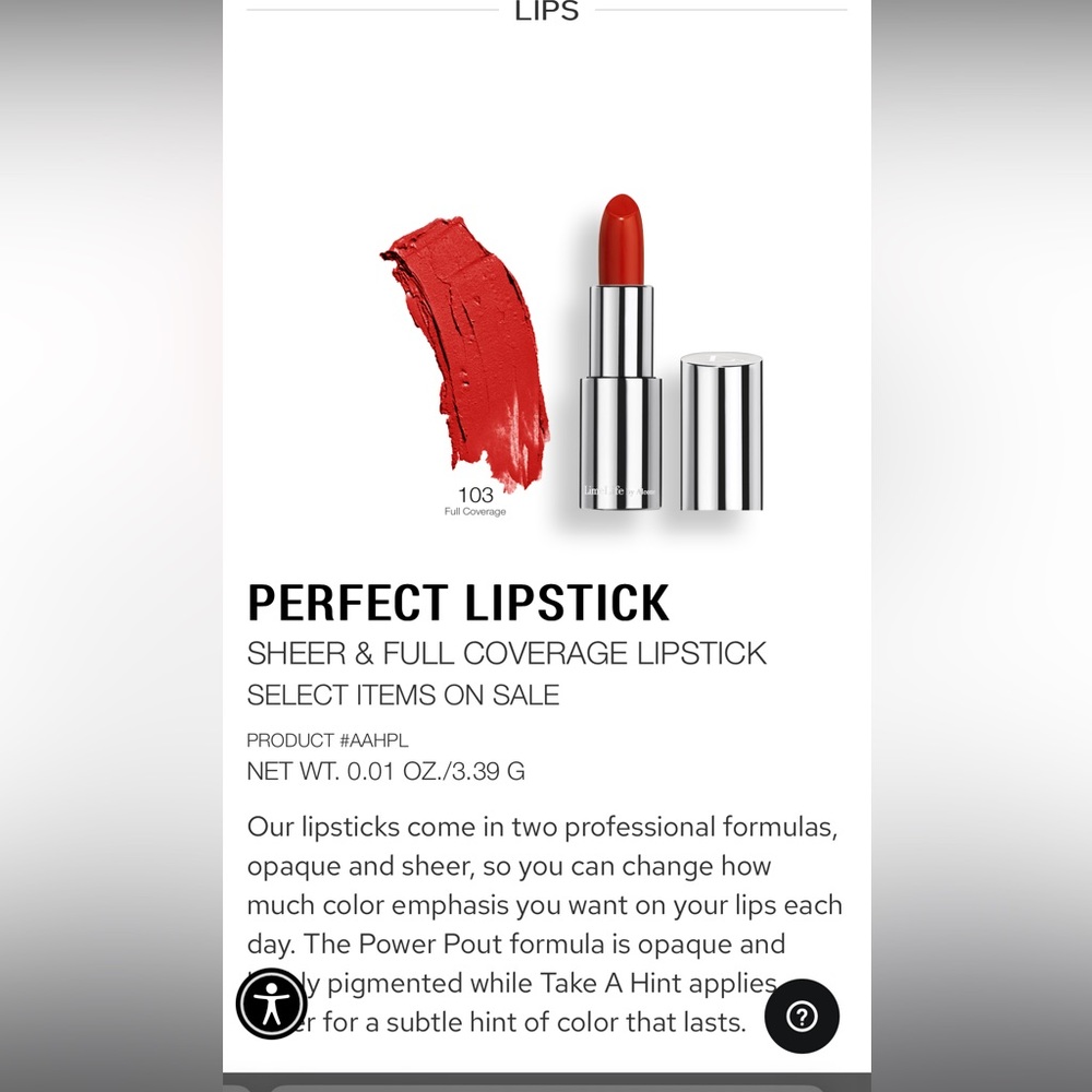 NIB perfect lipstick by limelife RED 103